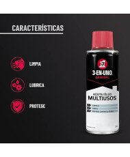 3-IN-ONE - Spray Multiusos 200 ml - Lubrica, Limpia y Protege Contra el Óxido - Producto Unitario