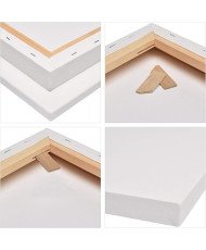 Lienzos Para Pintar 70x100 CM Bastidor Madera 37 MM Algodón Blanco Preimprimado