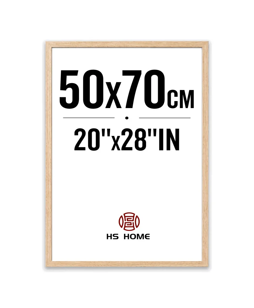 Marco de Fotos 50x70cm (Haya) Hecho de Madera, Ancho de moldura 2cm
