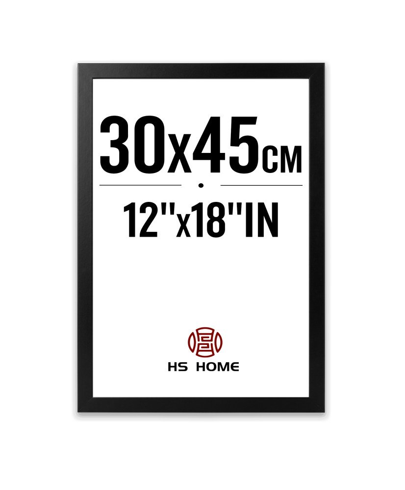Marco de Foto 30x45cm (Negro)  Hecho de Madera, Ancho de moldura 2cm