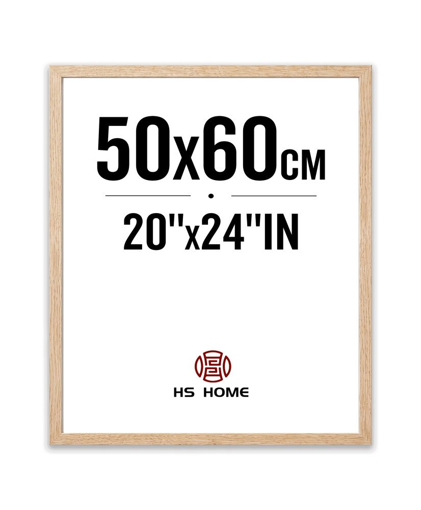 Marco de Foto 50x60cm (Haya) Hecho de Madera, Ancho de moldura 2cm