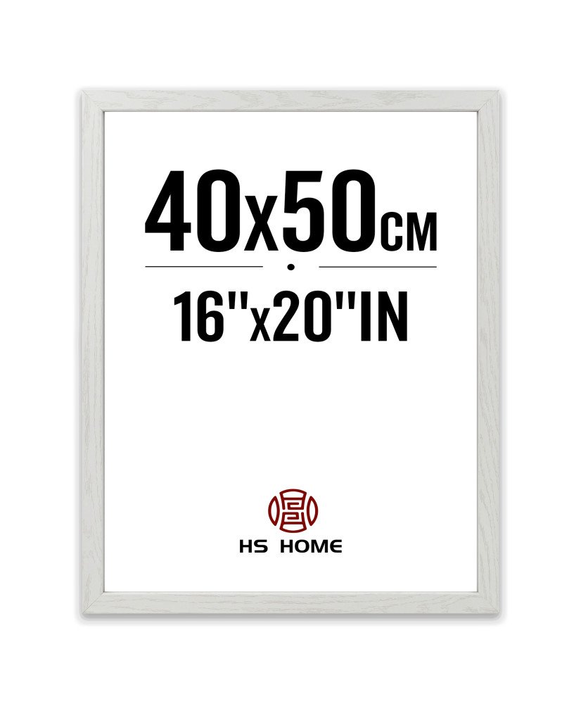 Marco de Foto 40x50cm (Blanco)Hecho de Madera, Ancho de moldura 2cm