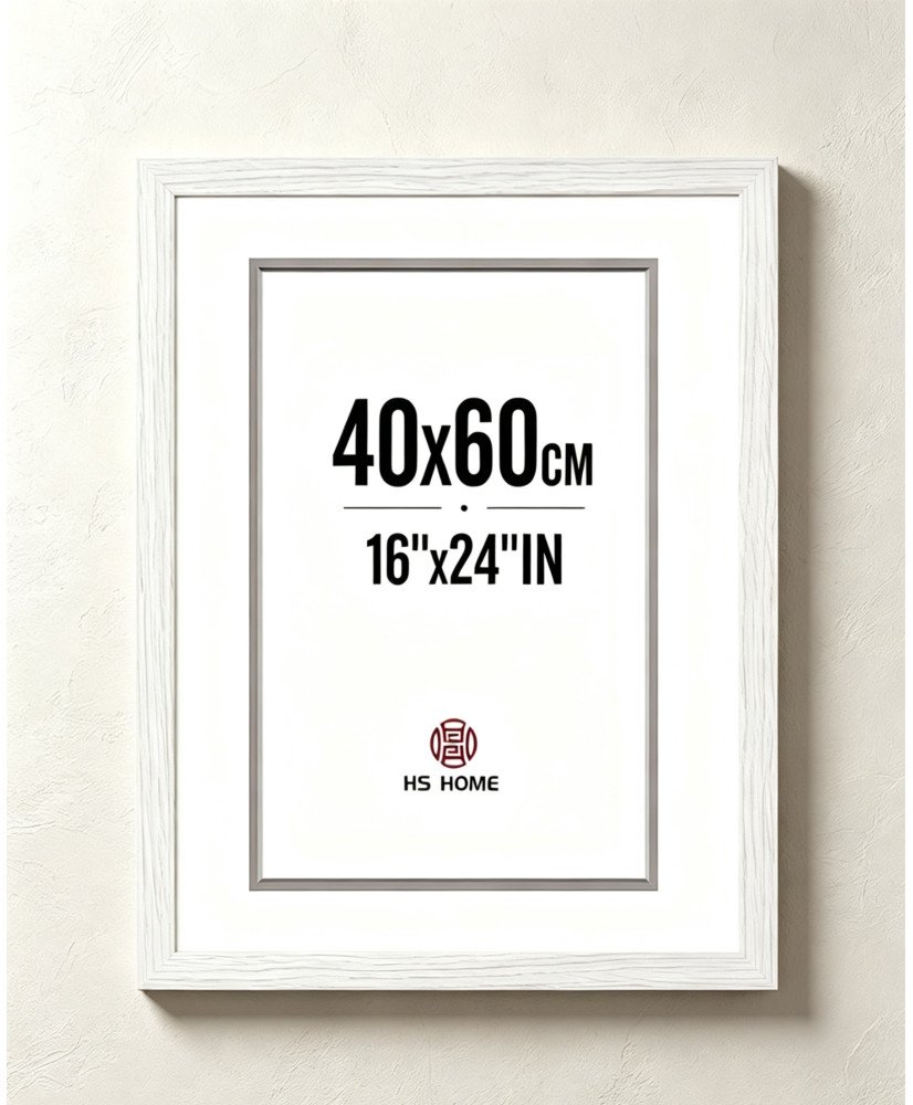 Marco de Fotos Grandes 40x60cm (Blanco) ,Hecho de Madera, Ancho de Bastidor 2cm