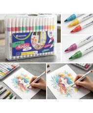 Rotulador acrílico metalizado 36 colores
