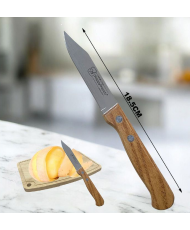 Cuchillo pelapatatas Acero Inoxidable Mango Madera 18.5cm