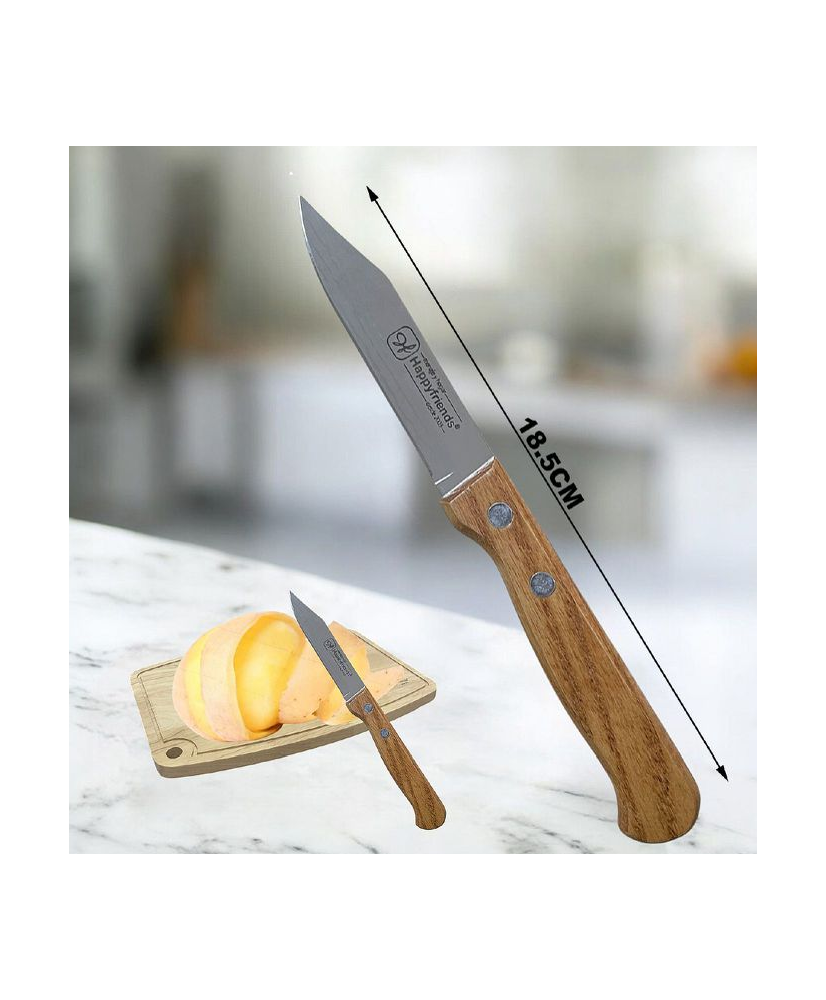 Cuchillo pelapatatas Acero Inoxidable Mango Madera 18.5cm