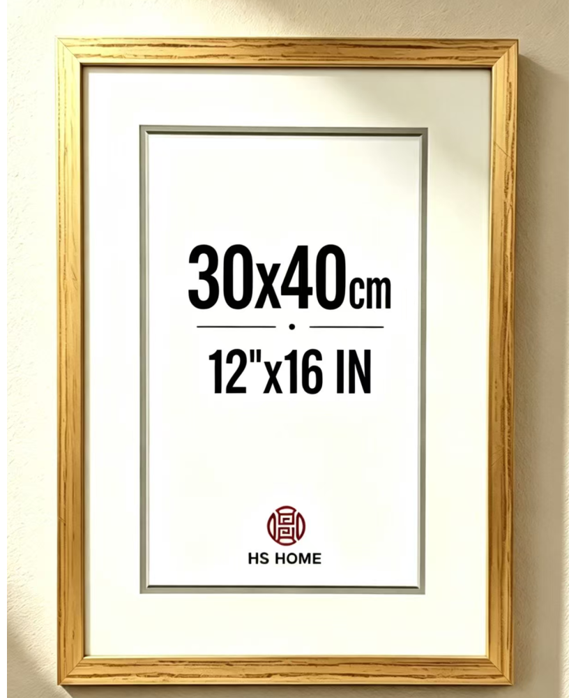 Marco de Fotos MOD-254 Hecho de Madera, (Dorado, 30x40cm)