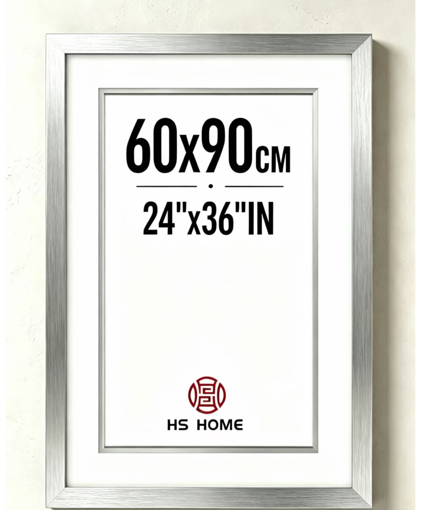 Marco de fotos 60x90cm (Plateado) MOD-272 Marco de madera para Decoración de Casa