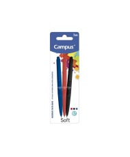 Bolígrafo Tinta Fluida Viscosa Campus Soft Colores Surtidos Blíster 3 ud.