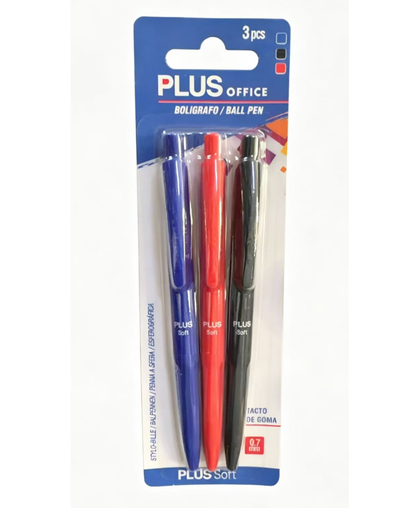 Bolígrafo Tinta Fluida Viscosa Campus Soft Colores Surtidos Blíster 3 ud.
