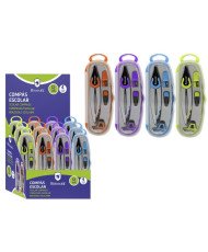 Compas fosforito 4 colores bismark fluorescente (PACK 1 UDS)