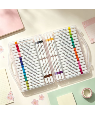 48 rotuladores de colores gruesos, lavables, con caja de almacenamiento