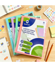 Carpeta A4 gomas y solapas pp kanguro pastel Plástico