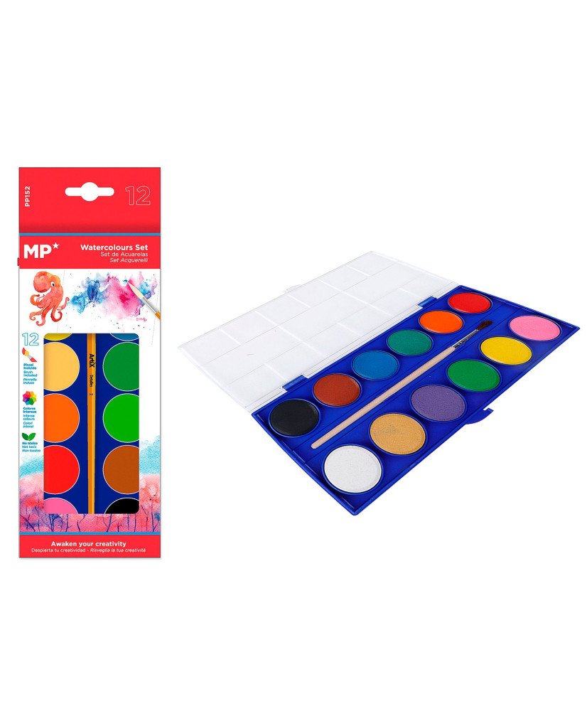 Pintura Acuarela 12 Colores