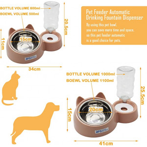 Comedero y Bebedero Automático para Gatos  (color GRIS)
