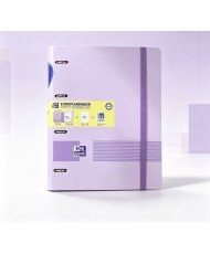 Carpeta con recambio oxford europeanbinder live&go din a4+polyfoam 4 anillas 35 mm cuadro 5 mm colores pastel
