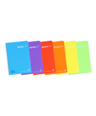 Cuaderno Tapa de Plástico A5 Cuaderno Espiral 1 línea con margen 80 Hojas 90gr