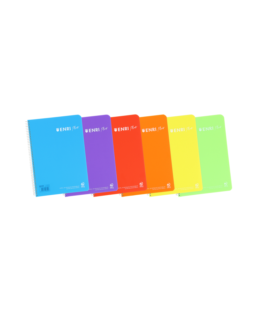 Cuaderno Tapa de Plástico A5 Cuaderno Espiral 1 línea con margen 80 Hojas 90gr
