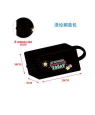 Estuche escolar 4 cremalleras Negro