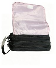 Estuche escolar 4 cremalleras Negro