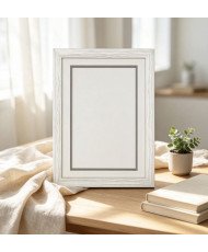 Marco de Fotos Grandes 30x40cm/50x 70cm (Blanco)  Hecho de Madera MDF, Perfil Frontal de 3cm