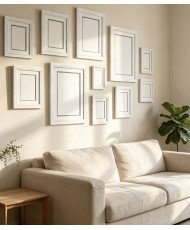 Marco de Fotos Grandes 30x40cm/50x 70cm (Blanco)  Hecho de Madera MDF, Perfil Frontal de 3cm