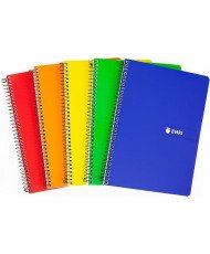 Cuadernos A5, Doble Pauta 3mm, Tapa Blanda, 80 Hojas, Pack 5 Libretas, Colores Surtidos
