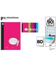 Cuaderno Basic Tapa plastico A4  80 Hojas 4x4 mm 90 G/m2