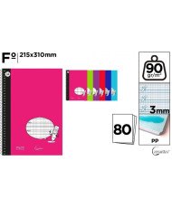 Cuaderno Folio A4 Cuadro Pautado 3x3mm 80h 90gr Tapa Plastico