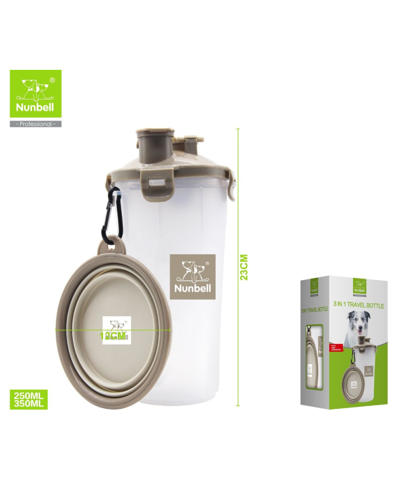 Botella  2 en 1 Agua y Comida para Perros y Gatos