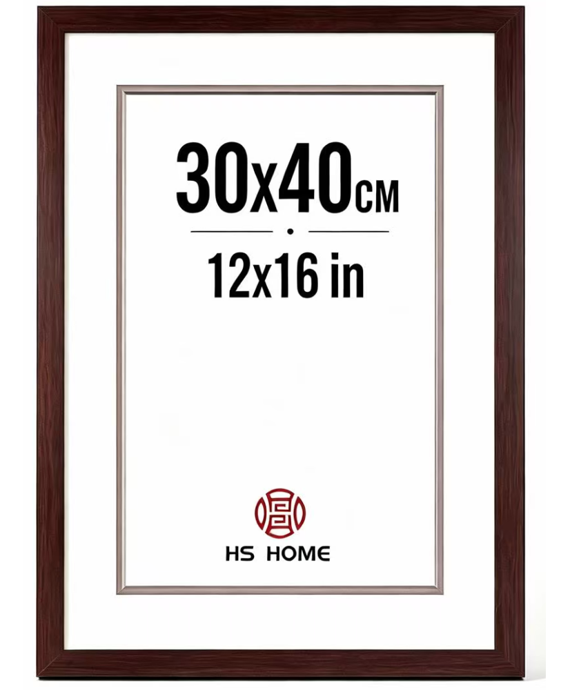 Marco de Foto 30x40cm Marron (Wengué) MOD-254 Hecho de Madera, Ancho de moldura 2cm