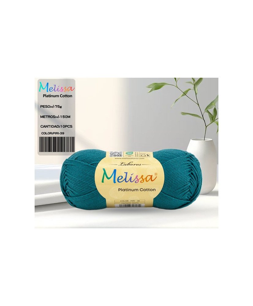 Hilo Ovillo de Algodón Premium 100% Algodón perfecto para DIY y tejer a mano 75 g, aprox. 150 metros