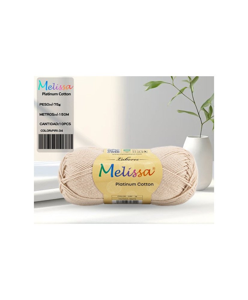 Hilo Ovillo de Algodón Premium 100% Algodón perfecto para DIY y tejer a mano 75 g, aprox. 150 metros