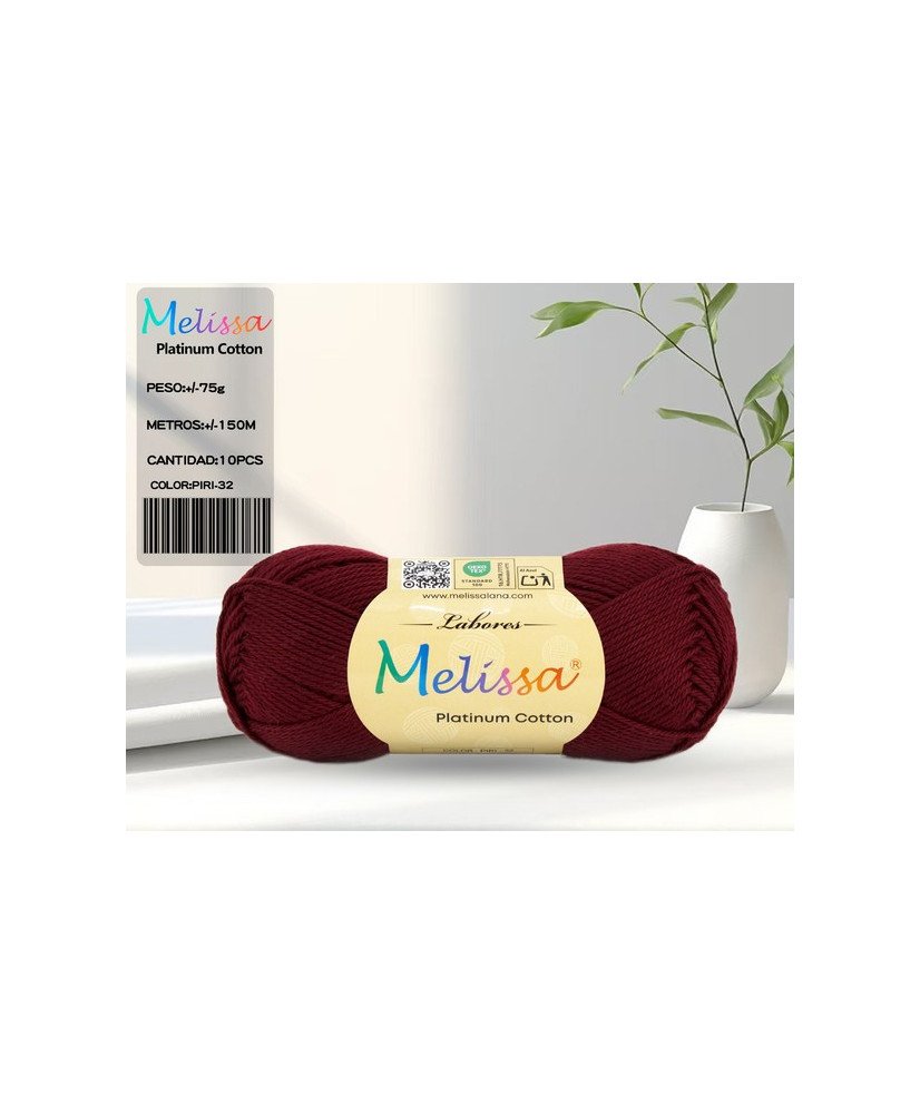 Hilo Ovillo de Algodón Premium 100% Algodón perfecto para DIY y tejer a mano 75 g, aprox. 150 metros