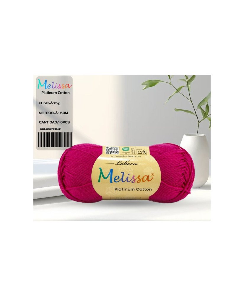 Hilo Ovillo de Algodón Premium 100% Algodón perfecto para DIY y tejer a mano 75 g, aprox. 150 metros