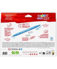 Carioca BIRELLO Caja de Rotuladores Doble Punta Superlavables, Colores Surtidos, 24 Colores, Multicolor