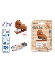 Mini grapadora infantil de goma suave con 500 grapas