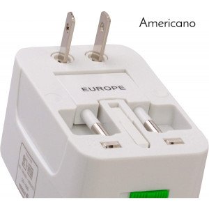 Adaptador de Enchufe para Viaje Universal US/EU/UK/AUS 4 en 1