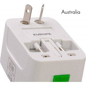 Adaptador de Enchufe para Viaje Universal US/EU/UK/AUS 4 en 1