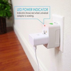 Adaptador de Enchufe para Viaje Universal US/EU/UK/AUS 4 en 1