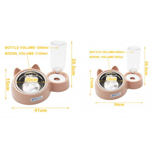 Comedero y Bebedero Automático para Gatos  (color GRIS)