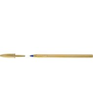 Bolígrafo Bic Cristal Shine Oro Tinta, Azul, 1,0 Mm.