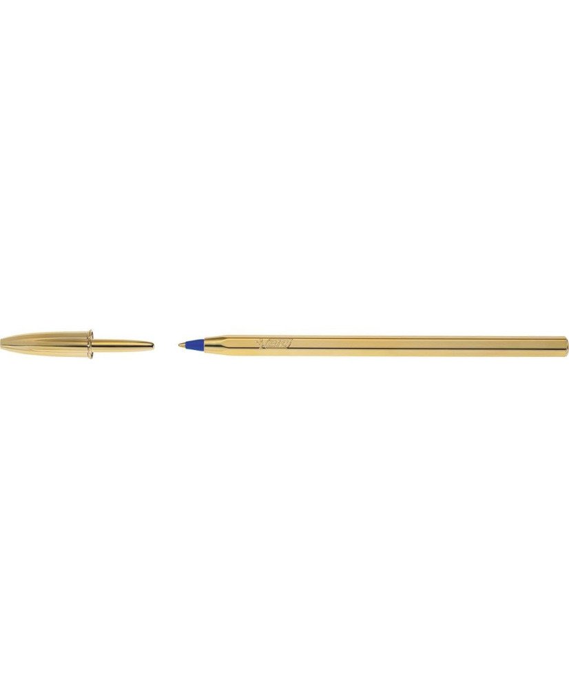 Bolígrafo Bic Cristal Shine Oro Tinta, Azul, 1,0 Mm.