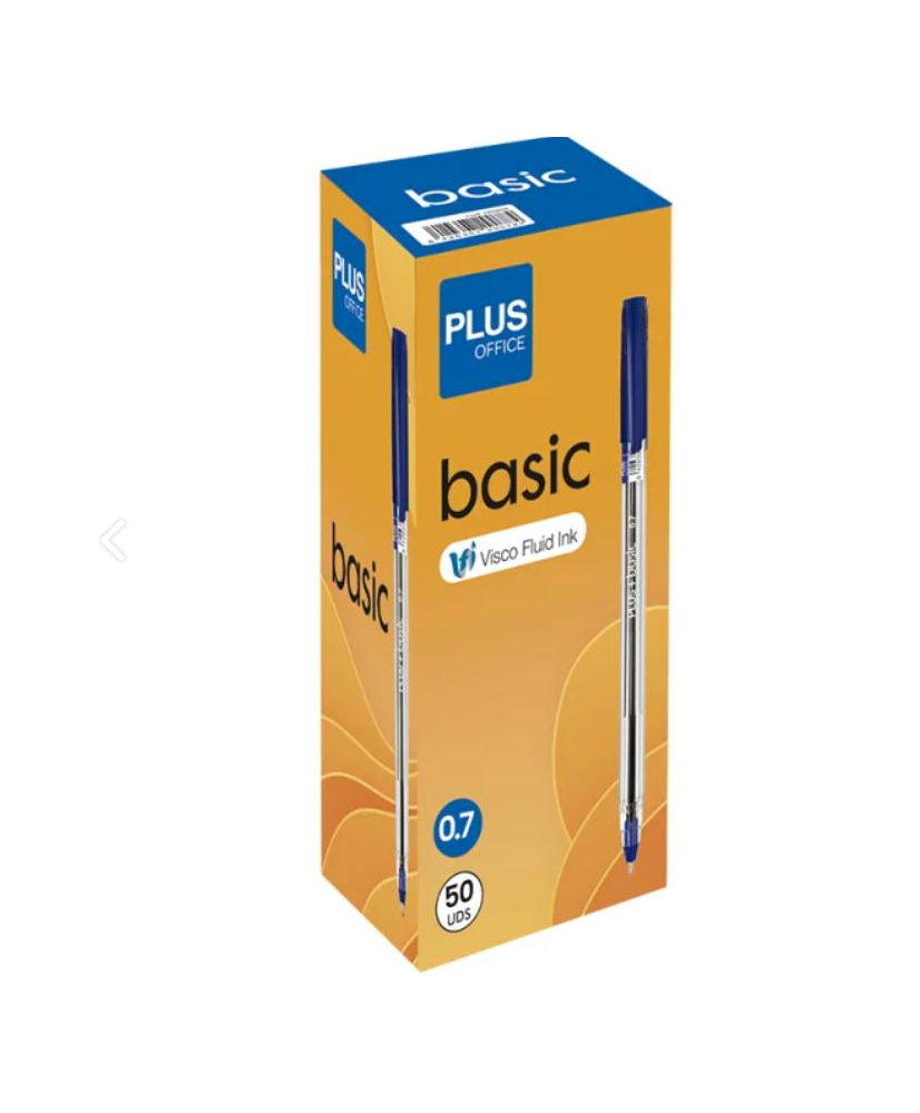 Bolígrafo Plus +Basic AzuL 50 UDS