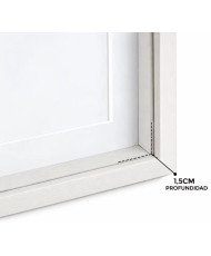 Marco con profundidad 20x25cm (Int 15x20cm) Blanco MOD 3503 madera con paspartu