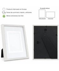 Marco con profundidad 20x25cm (Int 15x20cm) Blanco MOD 3503 madera con paspartu