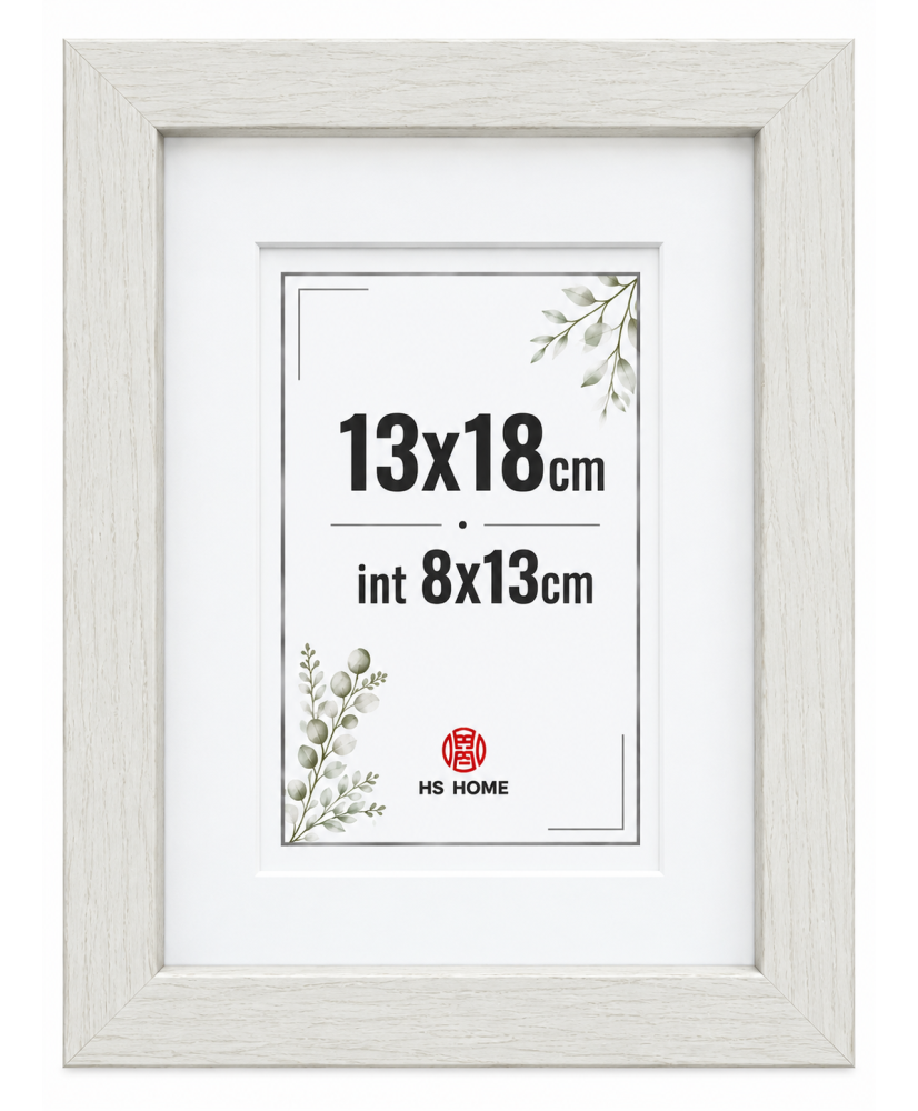 Marco con profundidad 13x18cm (Int 8x13cm) Blanco MOD 3503 madera con paspartu