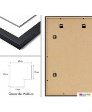 Marco de Fotos 70x100 cm (Negro) Marco de Madera para Decoración