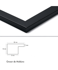 Marco de Foto 20x30cm Gristal(Negro) MOD-254 Hecho de Madera, Ancho de moldura 2cm