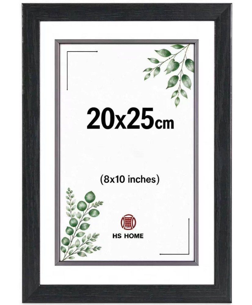 Marco de Foto 20x25cm Gristal(Negro) MOD-254 Hecho de Madera, Ancho de moldura 2cm